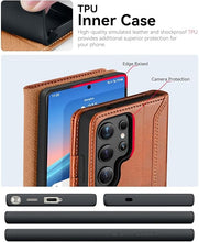 Load image into Gallery viewer, OCASE Compatible with Galaxy S25 Ultra Wallet Case, PU Leather Flip Folio Case with Card Holders RFID Blocking Kickstand [Shockproof TPU Inner Shell] Protective Phone Cover 6.9 Inch 2025, Retro Brown

