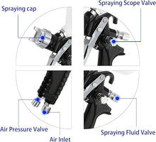 Load image into Gallery viewer, Spray Gun Hvlp Air Paint Sprayer Gravity Feed Paint Gun with 600CC Capacity with 1.4mm Nozzle Professional Spray Guns for Painting Cars Air Paint Sprayer
