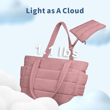 Load image into Gallery viewer, TOPDesign Puffer Tote Bag for Women, Lightweight Puffy Handbag with Compartments, Quilted Shoulder Bag for Work, Travel, Gym
