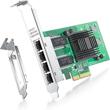 Load image into Gallery viewer, 4 Port Gigabit NIC for Intel I350-T4 with Low Profile, Gigabit Ethernet Network Adapter Card with Intel I350-AM4 Controller, Support Windows/XP/Linux/VMware ESX/ESXi*, Quad RJ45 Ports, PCI-E 2.1 X4

