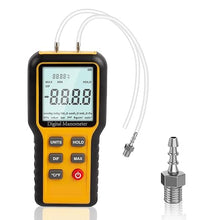 Load image into Gallery viewer, Digital Manometer, Professional Air Pressure Meter Differential Pressure Gauge with Dual Ports, 12 Selectable Units Manometer Gas Pressure Tester HVAC Manometer
