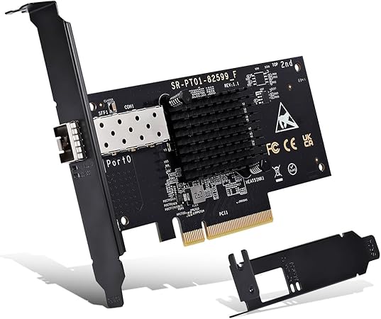 10Gb SFP PCI-e Network Card, Intel 82599(X520-DA1) Controller, 10Gbps Ethernet Adapter, 10Gbe SFP+ Port, 10G NIC Card, Support Windows/Windows Server/VMware