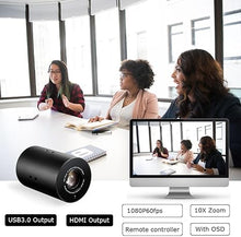 Load image into Gallery viewer, SV10X Professional Live Video Streaming Camera Full HD 1080P 60fps USB3.0 HDMI 10X Optical Zoom by Remote Controller Auto Focus Camera Webcam
