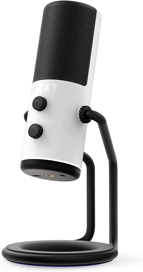 NZXT Capsule - AP-WUMIC-W1 - USB Cardioid Streaming, Gaming & Podcasting Microphone - Crystal Clear Voice Clarity - Built-in Shock Absorber - Easy Boom Arm Mounting - Twitch, Discord, YouTube - White