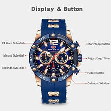 Load image into Gallery viewer, Mini Focus Men Watches Unique Casual Wrist Watches (Chronograph/Waterproof/Luminous/Calendar/24 Hours) Silicon Band Fashion Watches for Men
