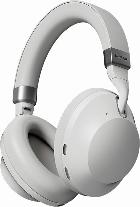 Raycon Everyday Headphones Pro with 60 Hours of Battery, 6 Microphones, Active Noise Cancellation, Awareness Mode, Multipoint Connectivity (Silk White)