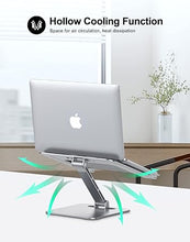 Load image into Gallery viewer, Foldable Laptop Stand, Height Adjustable Ergonomic Computer Stand for Desk, Aluminum Portable Laptop Riser Holder Mount Compatible with MacBook Pro Air, HP, Dell 10-16"
