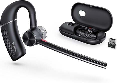 Yealink BH71 Pro Bluetooth Headset with USB Dongle, Teams Certified, 4 Noise Cancelling Microphone, Fit for Computer Laptops, Wireless Earpiece for Trucker Business Office Work