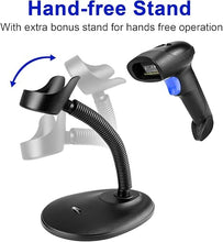 Load image into Gallery viewer, NetumScan Wireless Handheld Barcode Scanner with Stand, 3-in-1 Bluetooth/2.4G Wireless/USB Wired Automatic 1D QR Code Reader for Computer, Tablet, iPhone, iPad, Android
