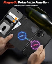 Load image into Gallery viewer, OCASE for iPhone 16 Case Detachable Wallet Case with Card Holder, 2 in 1 Pu Leather Flip Folio with RFID Blocking Stand Wrist Strap Shockproof Phone Cover 6.1 Inch 2024, Black
