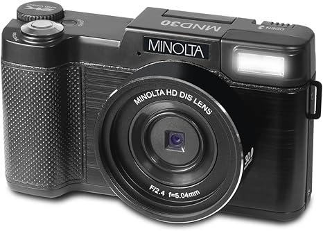 Minolta MND30 30 MP / 2.7K Ultra HD Digital Camera (Black)