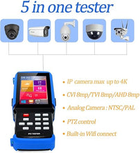 Load image into Gallery viewer, 4 Inch Portable CCTV Tester Up to 4K 8MP H265 Camera-Support IP,CVBS Analog Camera,AHD,TVI,CVI-Built in WiFi, PoE Power Output,PTZ Control

