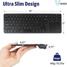 Load image into Gallery viewer, Vilros 2.4G Wireless &amp; Wired Touch Keyboard with Built-in Touchpad- USB Wired + 2.4G Wireless Keyboard Compatible with Raspberry Pi
