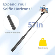 Load image into Gallery viewer, Sensyne Selfie Stick with Light, Phone Tripod with 360° Rotatable Handle Compatible with Cellphones for Selfies/Photography/Video Calls/Live Stream/Content Creating (Black)
