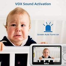 Load image into Gallery viewer, TakTark Baby Monitors with Camera and Audio, 4.3 inches, No Wi-Fi, 2 Way Audio, Night Vision, Digital Zoom, VOX Power Saving, Room Temperature, Ideal for New Parents
