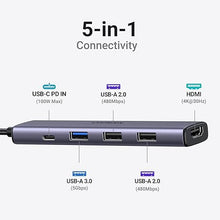 Load image into Gallery viewer, UGREEN Revodok 105 USB C Hub 5 in 1 Multiport Adapter 4K HDMI, 100W Power Delivery, 3 USB-A Data Ports, USB C Dongle for MacBook Pro/Air, iPad Pro, iMac, iPhone 15 Pro/Pro Max, XPS, Thinkpad
