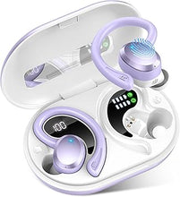 Load image into Gallery viewer, Wireless Earbuds Bluetooth Headphone Sport, Bluetooth 5.3 Earbud 3D HiFi Stereo Over Ear Buds, 48Hrs Earhooks Earphone with Noise Cancelling Mic, IP7 Waterproof Headset for Workout/Running/Gym, Purple
