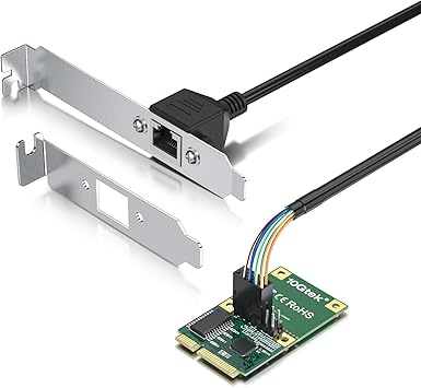 Mini PCIe 2.5G Ethernet Network Card, Realtek RTL8125 Controller, 10/100/1000/2500 Mbps Single RJ45 Port, 2.5 Gigabit NIC with 0.3m(0.98ft) Cable, Ethernet Card for Windows/Windows Server/Linux