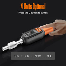 Load image into Gallery viewer, Rachet Digital Torque Screwdriver, 0.3-5.9 Ft.lb/0.4-8 Nm, 1/4'' Drive Inch Pound Torque Screwdriver Wrench Electrician with Buzzer &amp; LED Indicator for Bike Scope Mounting
