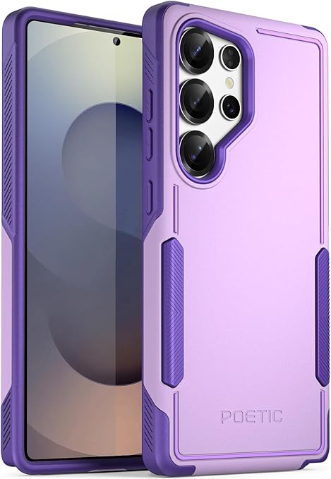 Poetic Neon Case for Samsung Galaxy S25 Ultra 5G, Dual Layer Heavy Duty Rugged Lightweight Slim Shockproof Protective Cover Phone Case, Purple