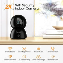 Load image into Gallery viewer, Indoor Security Camera 2K, 360 Degree Cameras for Home Security with Night Vision, Baby/Dog Monitor with Auto Tracking, Human/Pet Detection, Cloud&amp;SD, Pet Camera Support 2.4/5GHz WiFi
