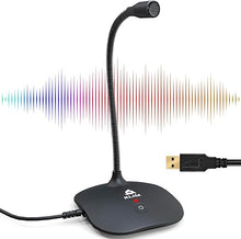 Load image into Gallery viewer, KLIM Talk USB Desk Microphone for Computer - New Version 2024 - Compatible with Any PC Laptop Mac PS4 - Professional Desktop Mic with Stand - Recording Gaming Streaming YouTube Podcast Mics

