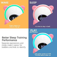 Load image into Gallery viewer, OK to Wake Clock for Kids, Sleep Training Clock with Night Light and Sound Machine, Kids Alarm Clock for Bedrooms, Pink
