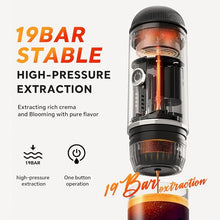 Load image into Gallery viewer, Portable Coffee Maker Travel Espresso Machine 120W, 19 Bar Pressure 7500mAh Rechargeable Battery Version Portable On the Go for Camping, Driving, Home and Office Travelling
