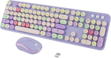 Load image into Gallery viewer, Wireless Typewriter Keyboard and Mouse - Wireless Keyboard with Silent Wireless Mouse, Cute Retro Keyboard Mouse Combo, 2.4G USB Computer Keyboard and Mouse for Windows Laptop/Desktop/PC(Purple)
