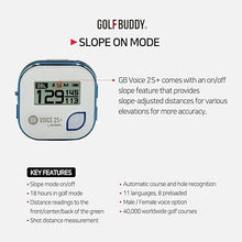 Load image into Gallery viewer, GOLFBUDDY Voice 2S+ Talking GPS Rangefinder, Clip on Hat Golf Navigation, Slope Mode on/Off, 18 Hours Battery Life, Shot Distance Measurement, Preloaded with 40,000 Courses Worldwide (Blue)
