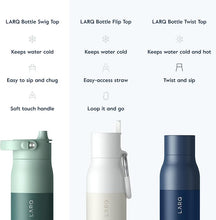 Load image into Gallery viewer, LARQ Bottle Swig Top 34oz - Insulated Stainless Steel Water Bottle With Built-In Silicone Handle | Thermos, BPA Free | Reusable Water Bottle for Sports, Gym, and Travel, Eucalyptus Green
