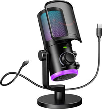 Load image into Gallery viewer, FIFINE Gaming PC Microphone, USB Streaming Microphone with Game Chat Balance, Computer Condenser Desktop RGB Mic with Mute Button, Noise Cancellation for Podcast/Twitch/Discord-AMPLIGAME AM6

