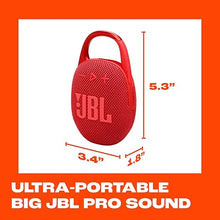 Load image into Gallery viewer, JBL Clip 5 - Ultra-Portable, Waterproof &amp; Dustproof Bluetooth Speaker, Big Pro Sound with Punchy bass, Integrated Carabiner, Up to 12 Hours of Play, Made in Part with Recycled Materials (Red)
