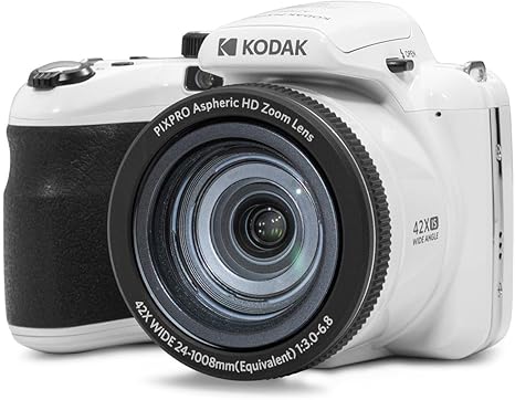 KODAK PIXPRO AZ425-WH 20MP Digital Camera 42X Optical Zoom 24mm Wide Angle Lens 1080P Full HD Video Optical Image Stabilization Li-Ion Battery 3