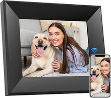 Load image into Gallery viewer, 8-Inch Digital Picture Frame with WiFi, Wood Finish Frame Smart Digital Photo Frame HD IPS Touch Screen with 16GB Storage – Easy Photo &amp; Video Sharing from Anywhere – Ideal Gift for Family, Black
