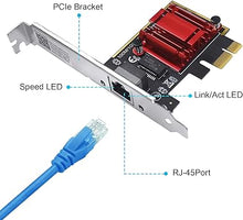 Load image into Gallery viewer, 2.5GBase-T PCIe Network Card RTL8125B 2500/1000/100Mbps PCI Express Gigabit Ethernet Adapter NIC J45 LAN Controller Support PXE for Windows/Linux/MAC
