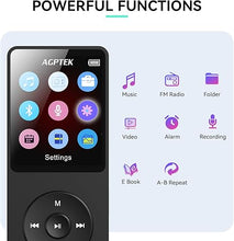 Load image into Gallery viewer, AGPTEK A02S 16GB MP3 Player, 70 Hours Playback Lossless Sound Music Player, Supports up to 128GB, (Black+Pink)
