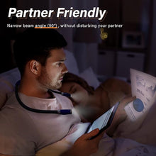Load image into Gallery viewer, Vekkia Rechargeable LED Neck Reading Light, Book Lights for Reading in Bed, 3 Brightness Levels, Flexible Soft Silicone Arms Comfortable Wear, Long Lasting. Perfect for Readers, Craft &amp; Knitting
