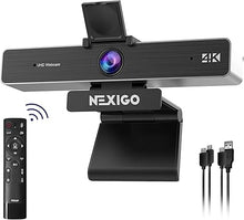 Load image into Gallery viewer, Zoom Certified, NexiGo N950P 4K Zoomable Webcam with Remote Control, Sony_Starvis Sensor, 5X Digital Zoom, Pro Web Camera with Dual Stereo Mics, for Zoom Skype Teams Twitch
