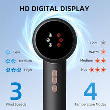Load image into Gallery viewer, Ionic Hair Dryer, High Speed Hair Dryer,160000RPM Professional Blow Dryer 500 Millions Negative Ionic Care Fast Drying Hair Dryer, Thermo-Control Low Noise with Magnetic Nozzle &amp; Diffuser, Black
