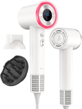 Load image into Gallery viewer, Diffuser Hair Dryer, High Speed Fast Drying Hair Dryers, Negative Ionic Professional Blow Dryer with 110000 RPM Brushless Motor, Lightweight Low Noise Thermo-Control Hairdryer, Travel with Nozzle
