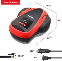 Load image into Gallery viewer, TEROMAS Tire Inflator Portable Air Compressor, Air Pump DC/AC for Car Tires 12V DC and Other Inflatables at Home 110V AC, Digital Electric Tire Pump with Pressure Gauge(Red)
