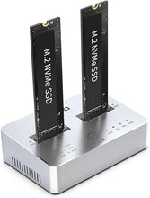 Load image into Gallery viewer, AOKO M.2 SSD Cloner NVMe Duplicator,Dual-Bay 20Gbps NVMe Clone Docking Station, 2-in-1 NVMe M.2 Duplicator for NVMe/SATA NGFF SSD Size 2280/2260/2242/2230/22110/2580
