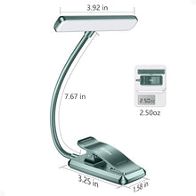 Load image into Gallery viewer, Gritin 19 LED Rechargeable Book Light for Reading in Bed with Memory Function- Eye Caring 3 Color Temperatures,Stepless Dimming Brightness,80 Hrs Runtime On Book Light for Book Lovers-Blackish Green
