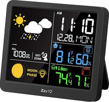 Load image into Gallery viewer, Wireless Weather Station, Indoor Outdoor Thermometer and Temperature Monitor,Hygrometer with Humidity Sensor,Having RCC Barometric Pressure,Atomic Clock,Auto-Adjustable Backlight and Calendar
