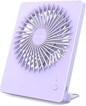 Load image into Gallery viewer, Zuvas Desk Fan Battery Operated Rechargeable 180°Tilt Folding Personal Ultra Quiet Small Portable Fan Light Purple
