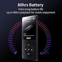 Load image into Gallery viewer, RUIZU MP3 Player with Bluetooth 5.3, 8GB Portable Music Player for Kids, Digital Audio Players with FM Radio, Voice Recorder, Shuffle, Video Playback, 80 Hours Playback, Support 128GB Micro SD Card
