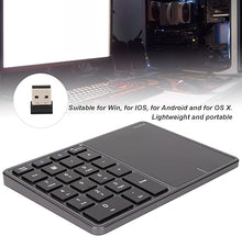 Load image into Gallery viewer, Sanpyl Numeric Keypad, 2 in 1 22 Keys 2.4G Touchpad Bluetooth 4.2 Number Pad, Type C Charging 500mAh Financial Accounting Keyboard, for Laptop, PC, Desktop(Iron Gray)
