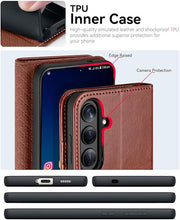 Load image into Gallery viewer, OCASE Compatible with Galaxy S25 Wallet Case, PU Leather Flip Folio Case with Card Holders RFID Blocking Kickstand [Shockproof TPU Inner Shell] Protective Phone Cover 6.2 Inch 2025, Dark Brown
