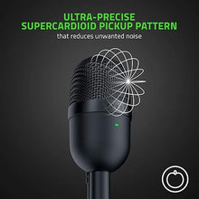 Load image into Gallery viewer, Razer Seiren Mini USB Condenser Microphone: for Streaming and Gaming on PC - Professional Recording Quality - Precise Supercardioid Pickup Pattern - Tilting Stand - Shock Resistant - Classic Black
